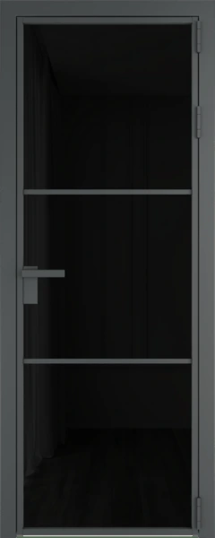 Алюминиевая дверь Profil Doors 13 AG Серая ночь Черный триплекс
