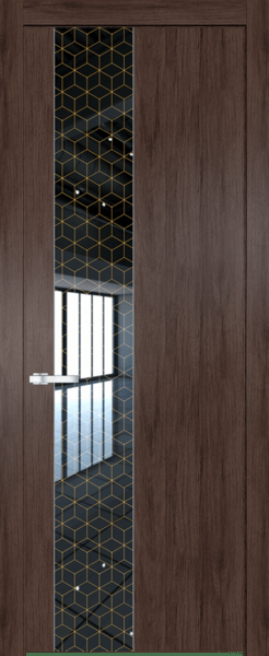 Межкомнатная дверь Profil Doors 19 NW Лоран узор золото Дуб Тобакко
