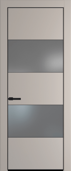 Межкомнатная дверь Profil Doors 22 PA Черный матовый RAL9005 Lacobel Серебряный лак Сэнд