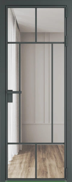 Алюминиевая дверь Profil Doors 10 AG Серая ночь Прозрачное