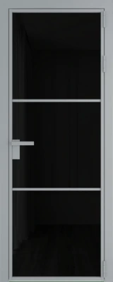 Алюминиевая дверь Profil Doors 13 AG Серебро Черный триплекс