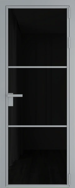 Алюминиевая дверь Profil Doors 13 AG Серебро Черный триплекс