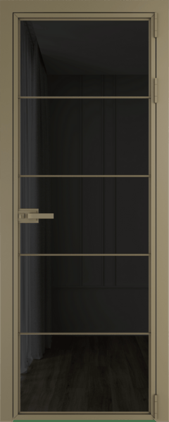 Алюминиевая дверь Profil Doors 5AX Шампань Черное тонированное