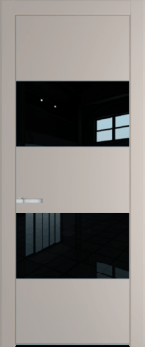 Межкомнатная дверь Profil Doors 22 PA Серебро Lacobel Черный лак Сэнд
