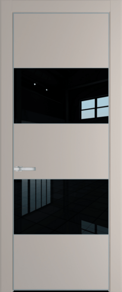 Межкомнатная дверь Profil Doors 22 PA Серебро Lacobel Черный лак Сэнд