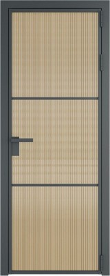 Алюминиевая дверь Profil Doors 13 AG Серая ночь Мору Золото
