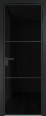 Алюминиевая дверь Profil Doors 13 AG Черный матовый Черный триплекс