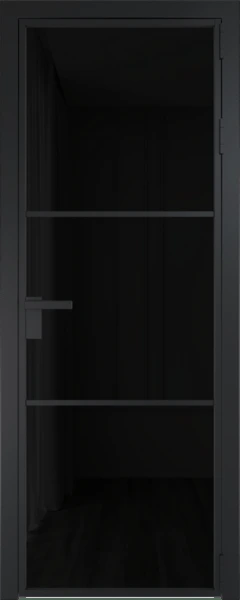 Алюминиевая дверь Profil Doors 13 AG Черный матовый Черный триплекс