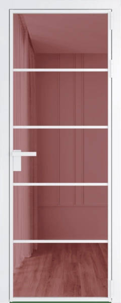 Алюминиевая дверь Profil Doors 14 AG Вайт Розовое шпион