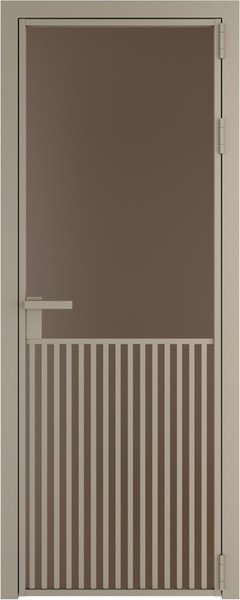 Алюминиевая дверь Profil Doors 15 AG Никель матовый Монохром гляссе