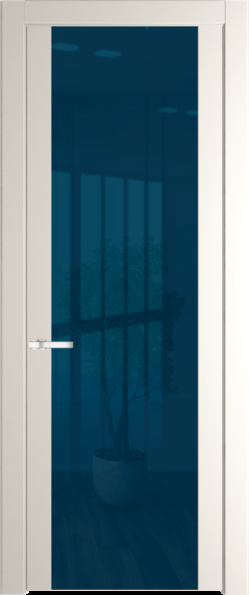 Межкомнатная дверь Profil Doors 1.7 P Зеркало синее Перламутр белый