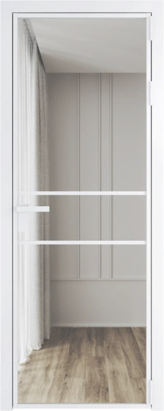 Алюминиевая дверь Profil Doors 2 AG Вайт Прозрачное