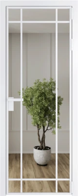 Алюминиевая дверь Profil Doors 5 AG Вайт Зеркало