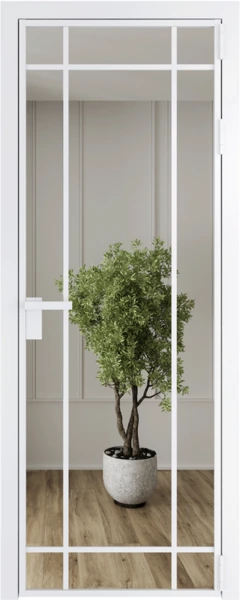 Алюминиевая дверь Profil Doors 5 AG Вайт Зеркало