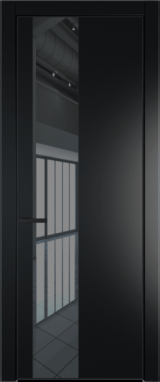 Межкомнатная дверь Profil Doors Orange 19 PE.O Зеркало серое Блэк Черный матовый RAL9005