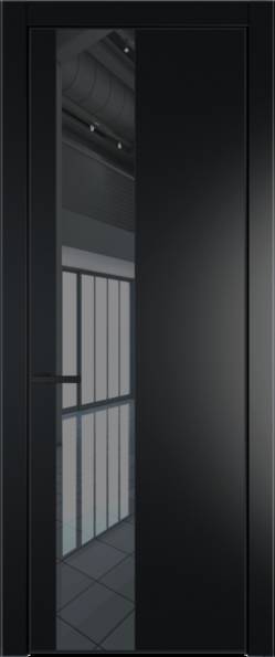 Межкомнатная дверь Profil Doors Orange 19 PE.O Зеркало серое Блэк Черный матовый RAL9005