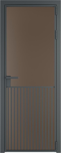Алюминиевая дверь Profil Doors 15 AG Серая ночь Монохром гляссе