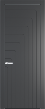 Межкомнатная дверь Profil Doors 10 PE Графит (Pantone 425С) Серебро