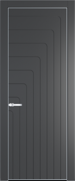 Межкомнатная дверь Profil Doors 10 PE Графит (Pantone 425С) Серебро