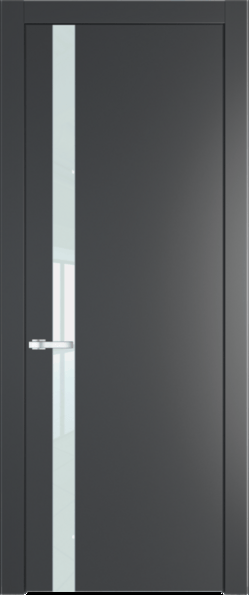 Межкомнатная дверь Profil Doors 18 PW Lacobel Белый лак Графит (Pantone 425С)