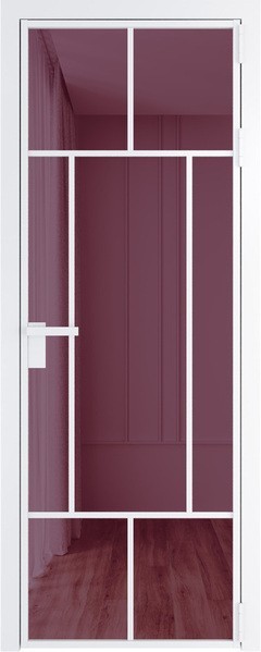 Алюминиевая дверь Profil Doors 10 AG Вайт Фиолетовый Шпион