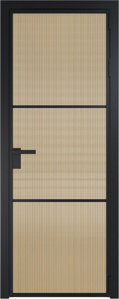 Алюминиевая дверь Profil Doors 13 AG Черный матовый Мору Золото