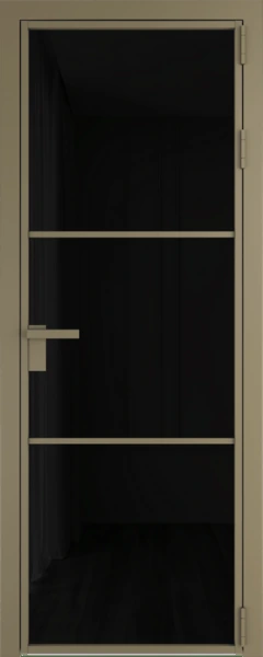 Алюминиевая дверь Profil Doors 13 AG Шампань Черный триплекс
