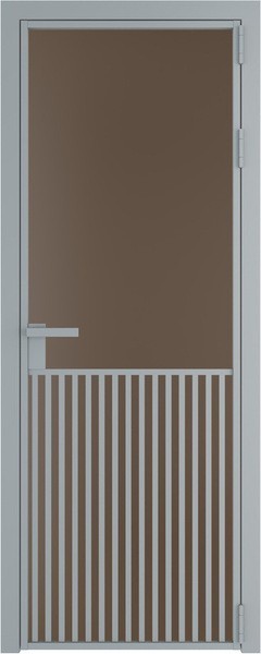 Алюминиевая дверь Profil Doors 15 AG Серебро Монохром гляссе