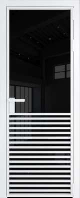 Алюминиевая дверь Profil Doors 16 AG Вайт Черный триплекс