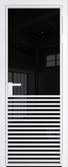 Алюминиевая дверь Profil Doors 16 AG Вайт Черный триплекс