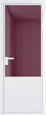 Алюминиевая дверь Profil Doors 19 AG Вайт Фиолетовое шпион