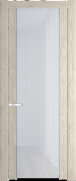 Межкомнатная дверь Profil Doors 1.13 N Белый триплекс Каштан светлый