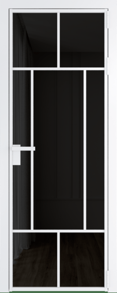 Алюминиевая дверь Profil Doors 10 AG Вайт Черное тонированное