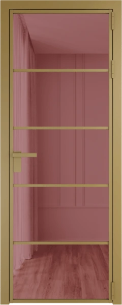 Алюминиевая дверь Profil Doors 14 AG Золото Розовое шпион