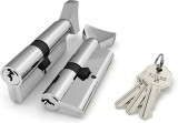 Цилиндровый Fuaro (Фуаро) механизм (100 CM/80) 1000CMKnob80(35+10+35) CP хром 3Key с вертушкой
