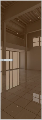 Алюминиевая дверь Profil Doors 1AGN Вайт Зеркало Bronza