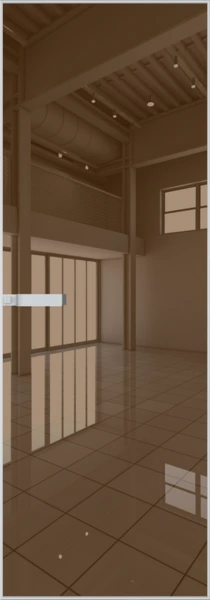 Алюминиевая дверь Profil Doors 1AGN Вайт Зеркало Bronza