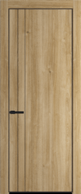 Межкомнатная дверь Profil Doors Orange 12 NE.O Дуб Карамель Черный матовый RAL9005