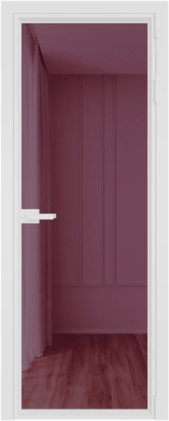 Алюминиевая дверь Profil Doors 1AV Вайт Фиолетовое шпион