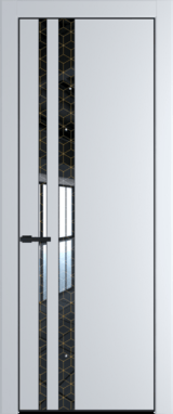 Межкомнатная дверь Profil Doors 20 PA Черный матовый RAL9005 Лоран узор золото Сэнд