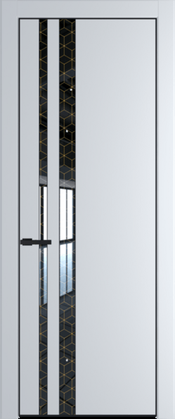 Межкомнатная дверь Profil Doors 20 PA Черный матовый RAL9005 Лоран узор золото Сэнд