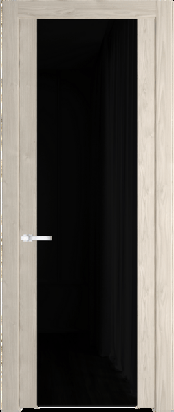 Межкомнатная дверь Profil Doors 1.13 N Черный триплекс Каштан светлый