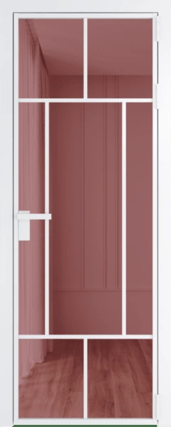 Алюминиевая дверь Profil Doors 10 AG Вайт Розовое шпион