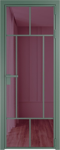 Алюминиевая дверь Profil Doors 10 AG Зеленый воск Фиолетовый Шпион