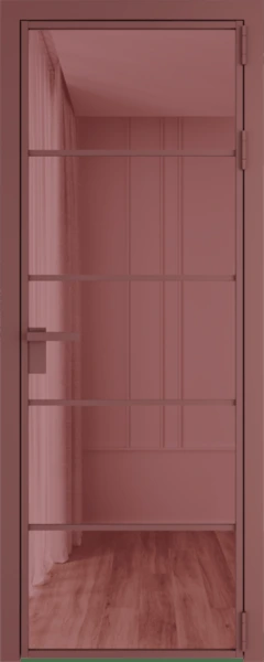 Алюминиевая дверь Profil Doors 14 AG Красный антрацит Розовое шпион