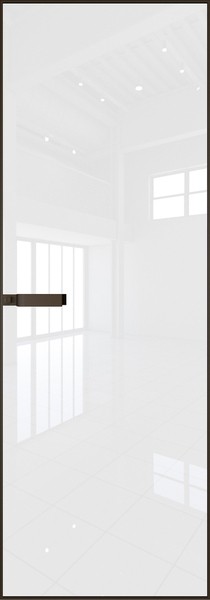 Алюминиевая дверь Profil Doors 1AGN Деорэ Lacobel Белый лак