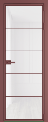 Алюминиевая дверь Profil Doors 5AX Красный антрацит Белый триплекс