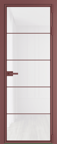 Алюминиевая дверь Profil Doors 5AX Красный антрацит Белый триплекс