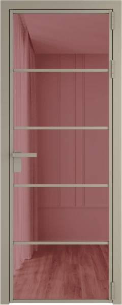 Алюминиевая дверь Profil Doors 14 AG Никель матовый Розовое шпион