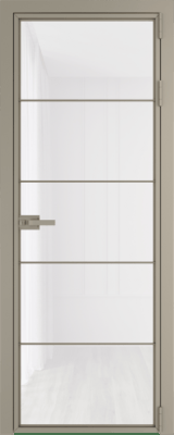 Алюминиевая дверь Profil Doors 5AX Никель матовый Белый триплекс